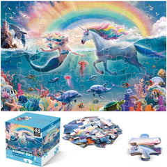 IFLOVE jumbo floor puzzle featuring underwater unicorn and mermaid inspires imaginative play