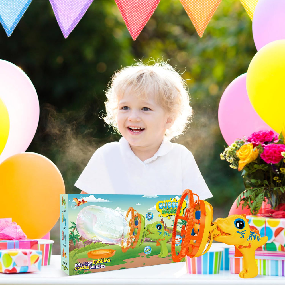 IFLOVE Packaging dinosaur bubble gun yellow box; ready-made gift for kids