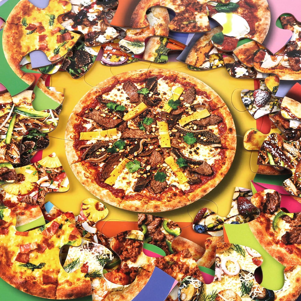IFLOVE pizza-shaped design showing colorful slices and toppings for learning.