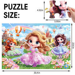 IFLOVE princess puzzle poster inside, inviting kids to complete the scene and envision stories.
