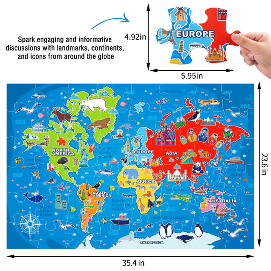IFLOVE world map continents and oceans in vibrant colors