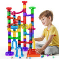 Ifollower marble run kit assembly shows kids building with colorful pieces for focused play