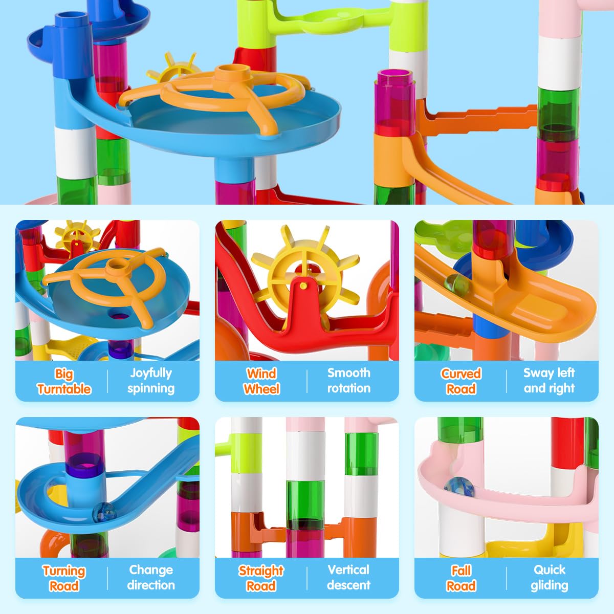 ifollower multi-track marbles in motion demonstrating continuous play and speed