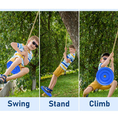 IFOYO kids enjoying outdoor swing in sunny backyard playtime