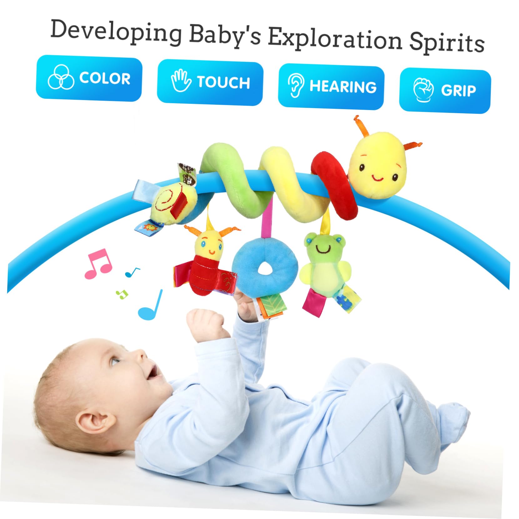 Ifundom versatile toys attach easily to crib rails.
