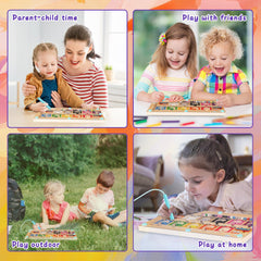 iFunLong Magnetic Color and Number Maze kids practice color-number matching during quiet play.