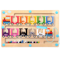 iFunLong Magnetic Color and Number Maze train cars in bright colors foster early math recognition.
