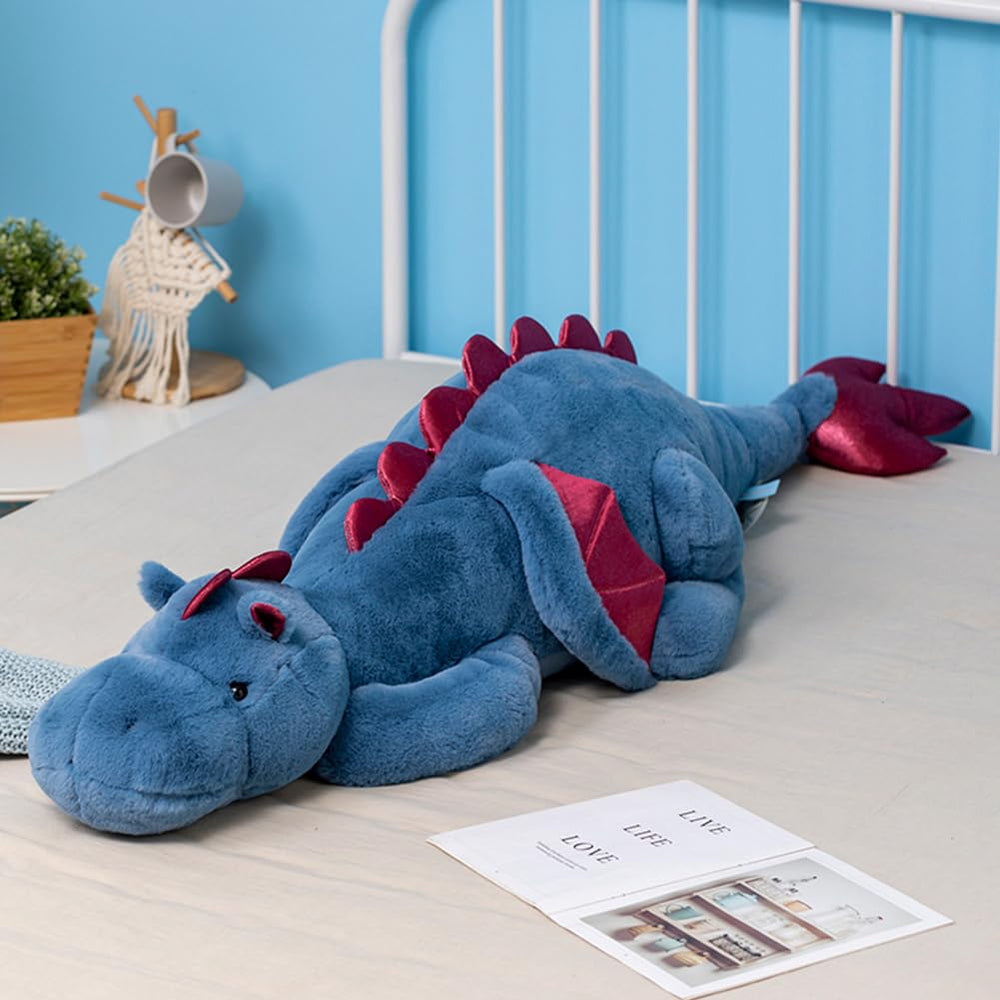 IFX24 Blue Dragon 51.2-inch plush offers oversized cuddliness for cozy, comforting hugs.