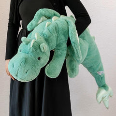IFX24 blue dragon plush 35.4-inch colorful friend for imaginative play
