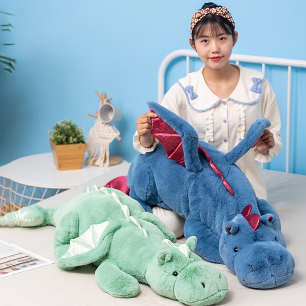 IFX24 blue dragon plush offers a fluffy, kid-friendly pillow for reading and relaxing.