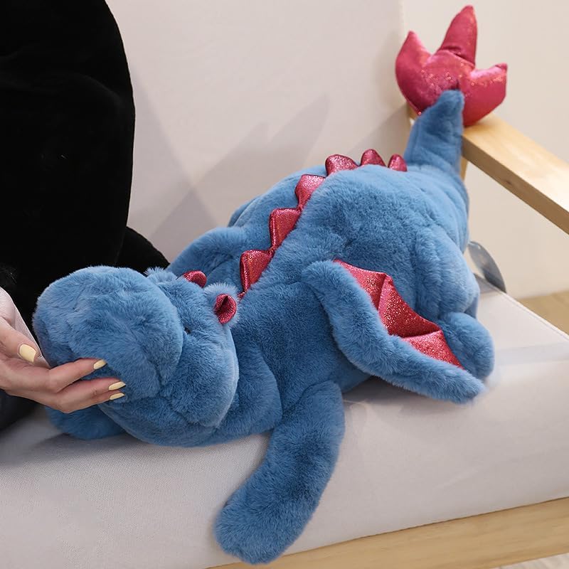 IFX24 blue dragon plush bedtime cuddle for kids and adults