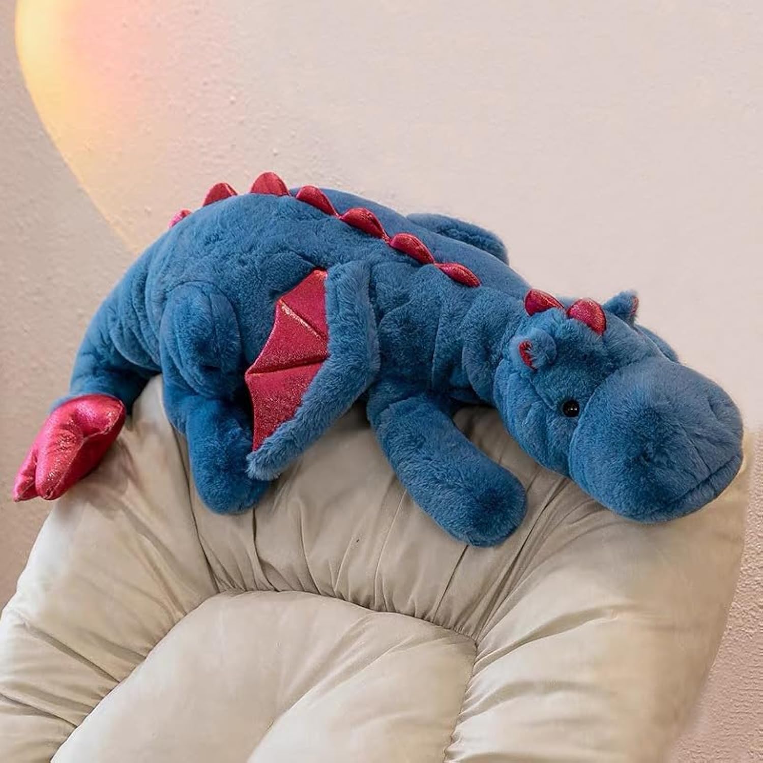 IFX24 blue dragon stuffed animal front view for cuddly everyday play