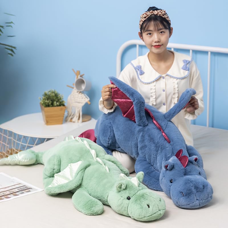 IFX24 white dragon plush 35.4-inch soft cuddle toy for bedtime