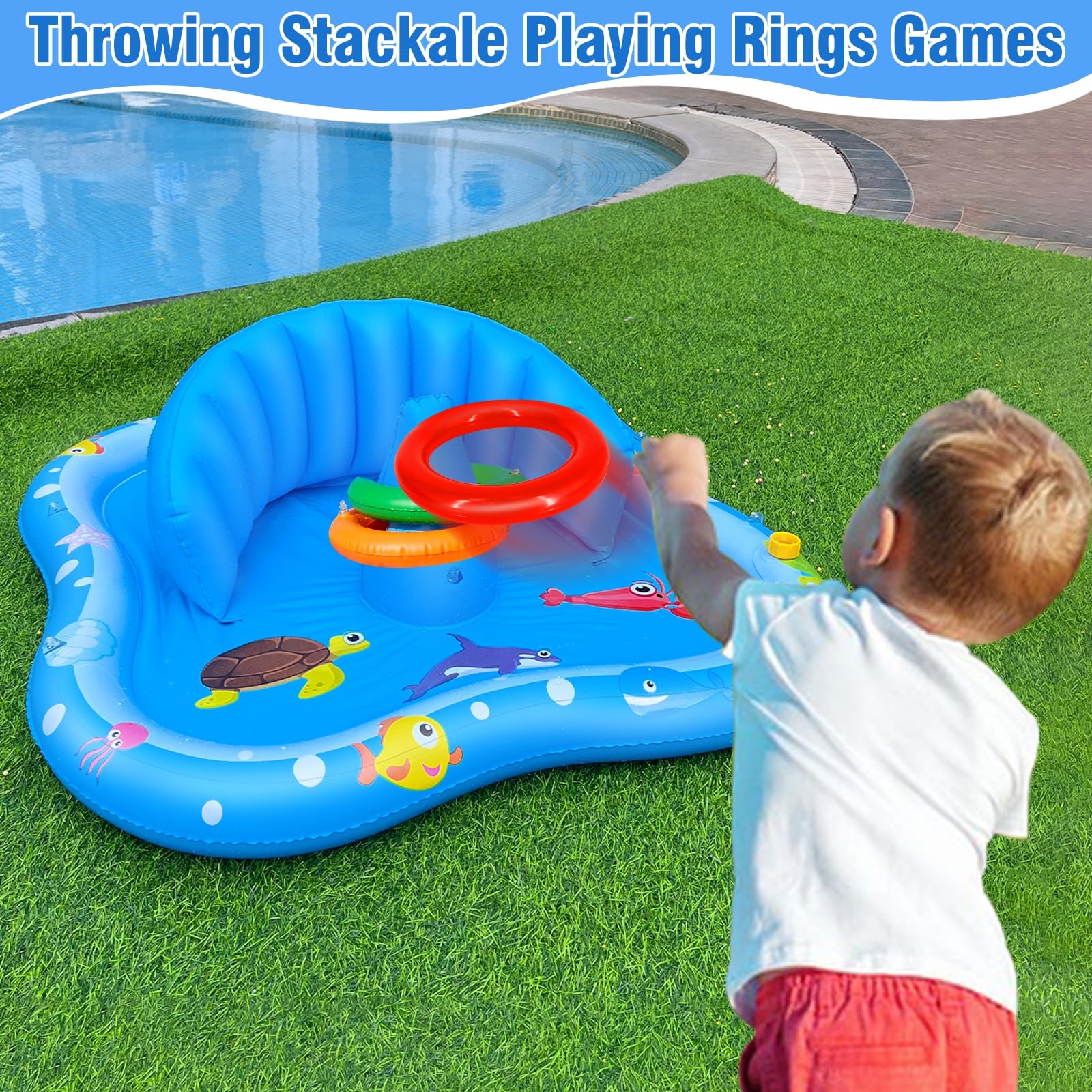 iGeeKid Baby Play Mat Stacking Rings enhances early dexterity