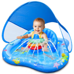 iGeeKid Baby Play Mat Sun Canopy offers shade during outdoor play