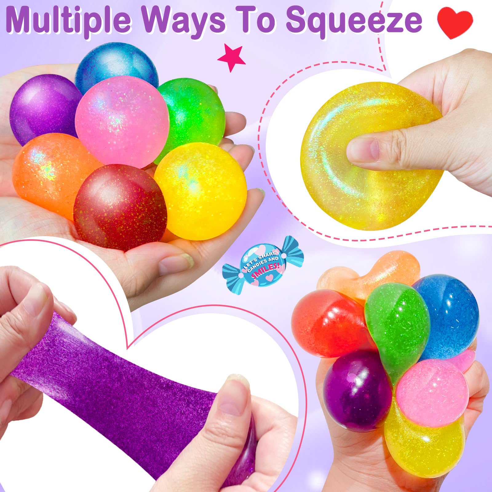 igeekid glitter stress ball purple aids calm during class activities.