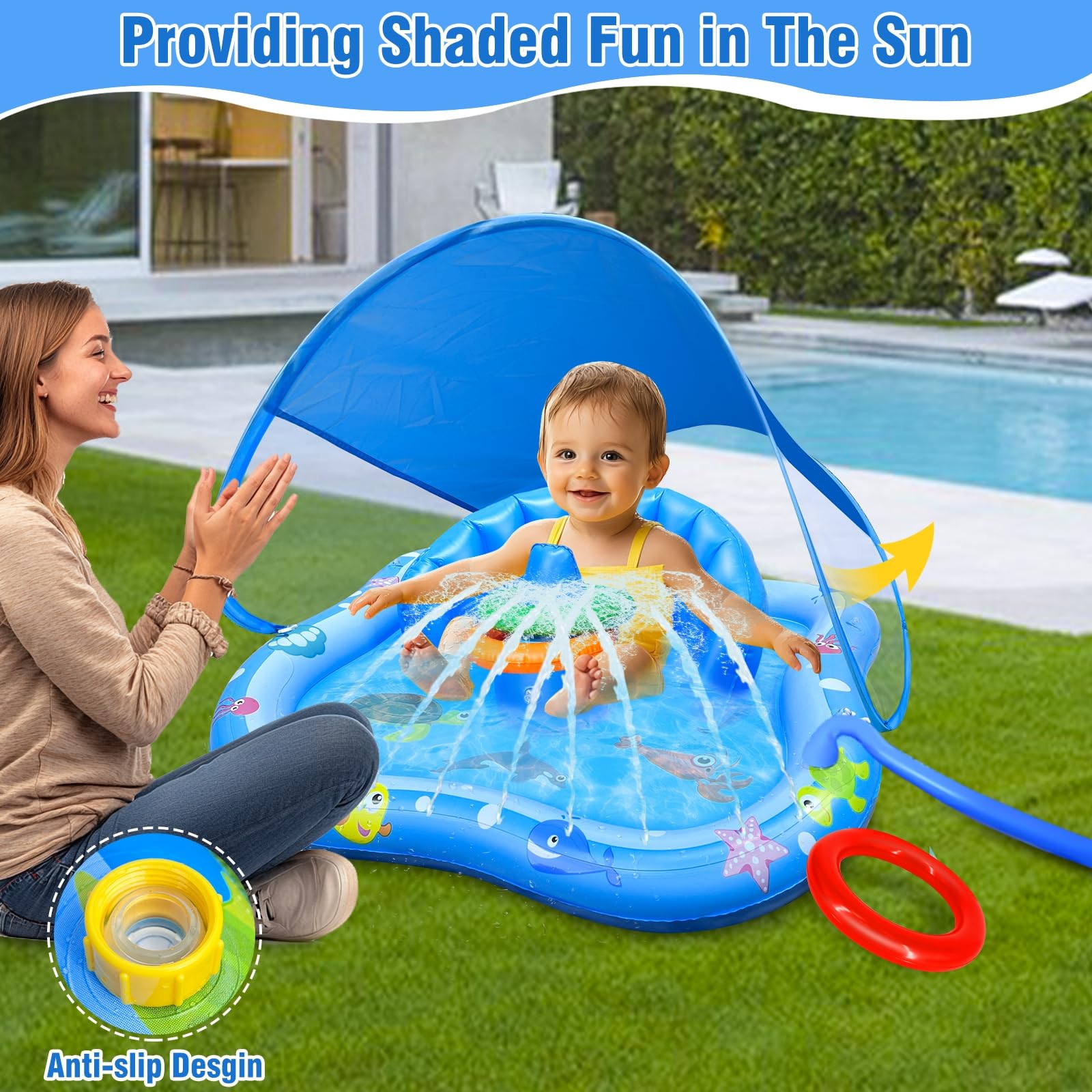 iGeeKid Inflatable Pool Float for portable outdoor water time