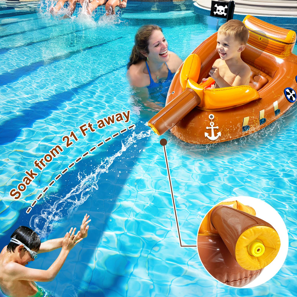 iGeeKid inflatable ride-on pool float for easy mounting and fun