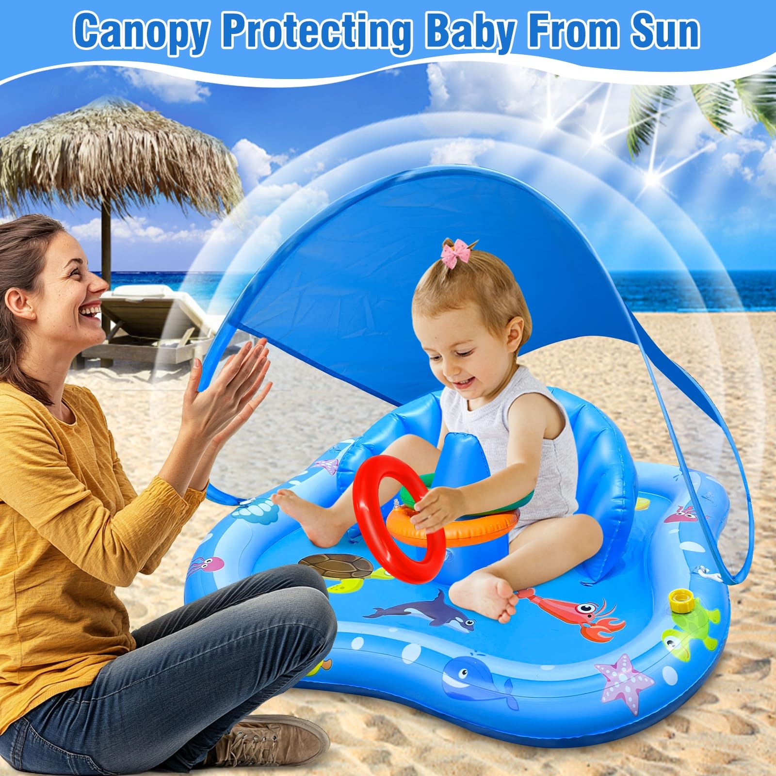 iGeeKid Portable Outdoor Water Toy set moves easily between yard and beach