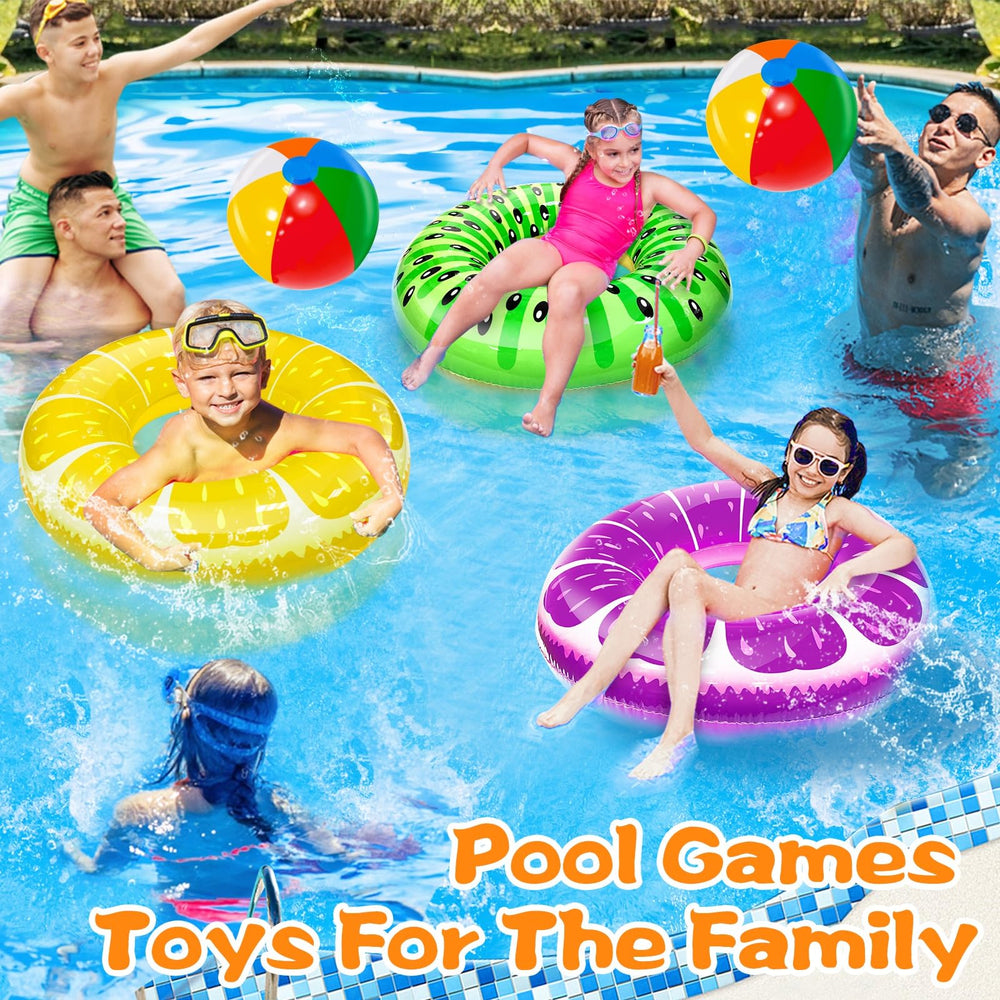 iGeeKid Rainbow beach ball 12in, adds color to pool parties.