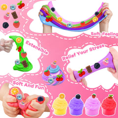 igeekid slime colors swirled to show soft stretchy texture and squish