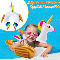 Size detail of iGeeKid unicorn float measuring 24.4 by 24.4 by 22 inches.