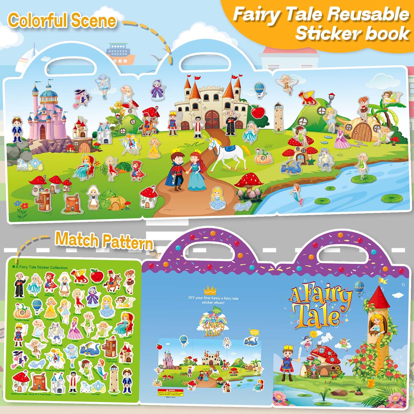 iGetooy sticker pack for toddlers, durable and reusable