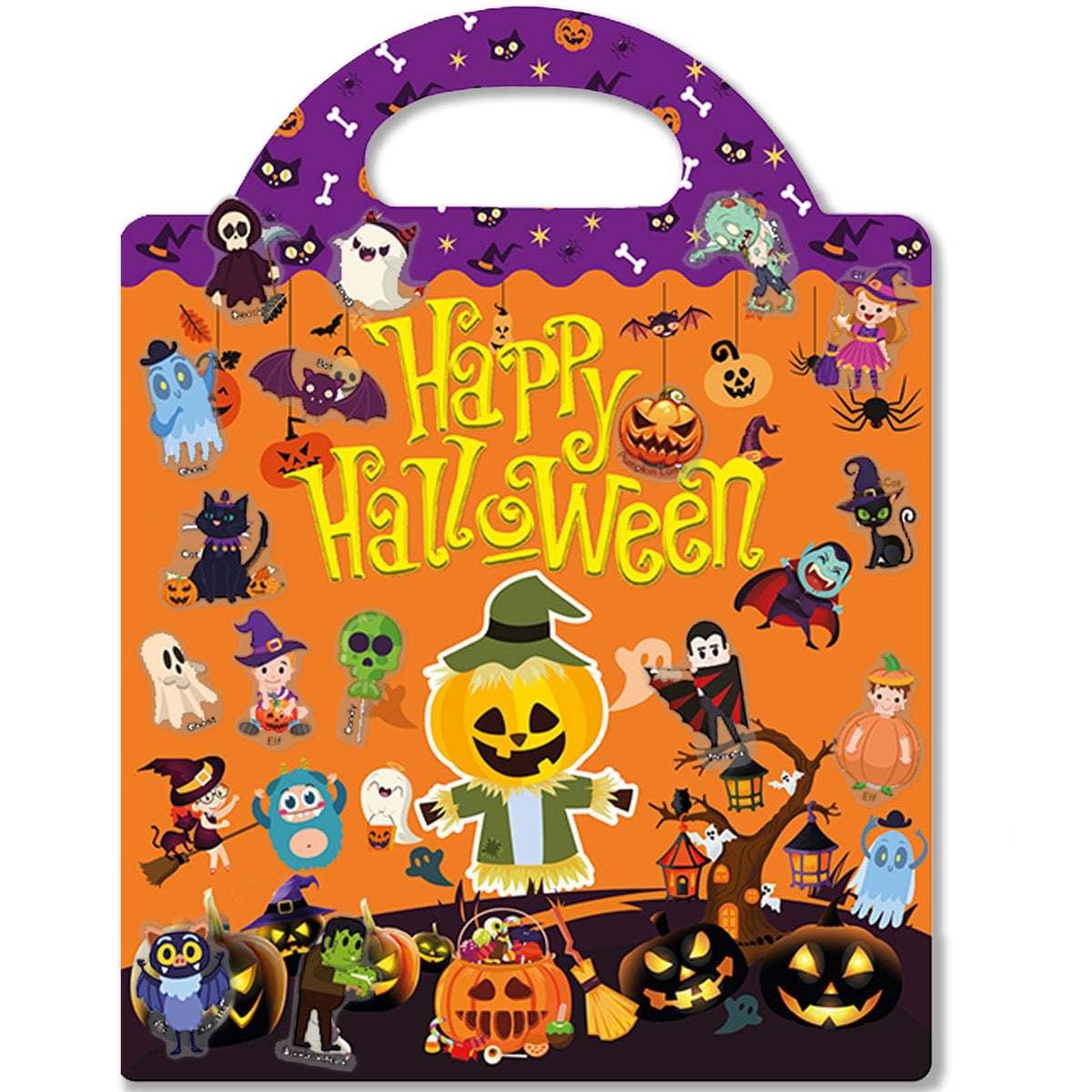 iGetooy Halloween sticker book cover with reusable stickers for toddlers.