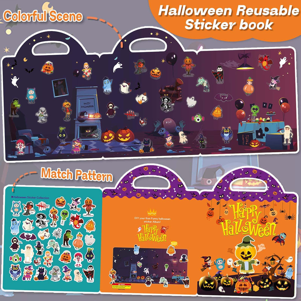 iGetooy halloween-stickers-toddler-pack: reusable vinyl sheets for mess-free reuse