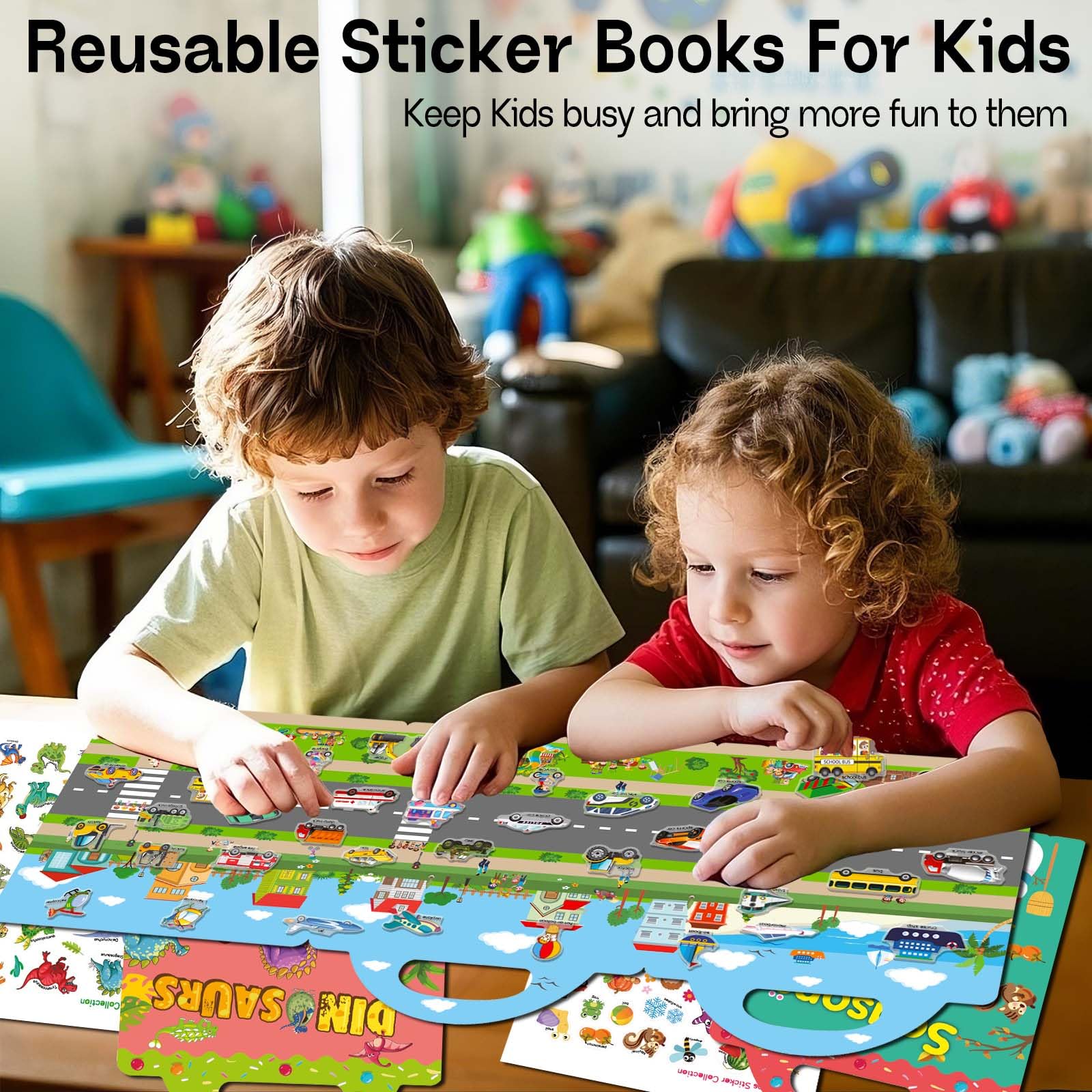 iGetooy igetooy-toddlers-sticker-book-handle-storage: portable design with built-in handle for travel.