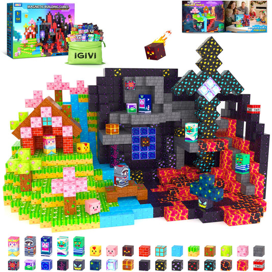 IGIVI magnetic blocks forest mine set for imaginative play and sturdy construction.
