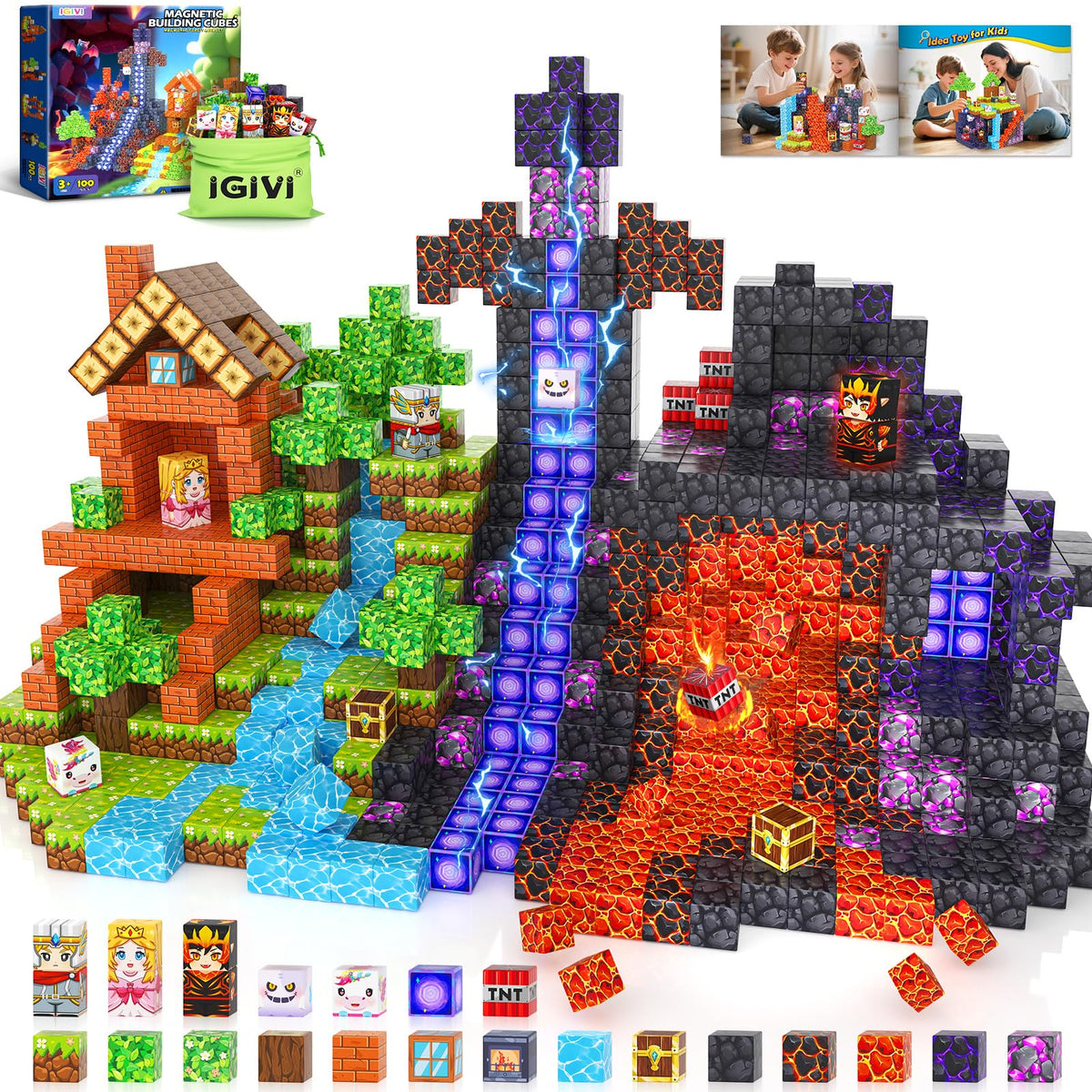 IGIVI Magnetic Blocks forest scene for imaginative play and exploration