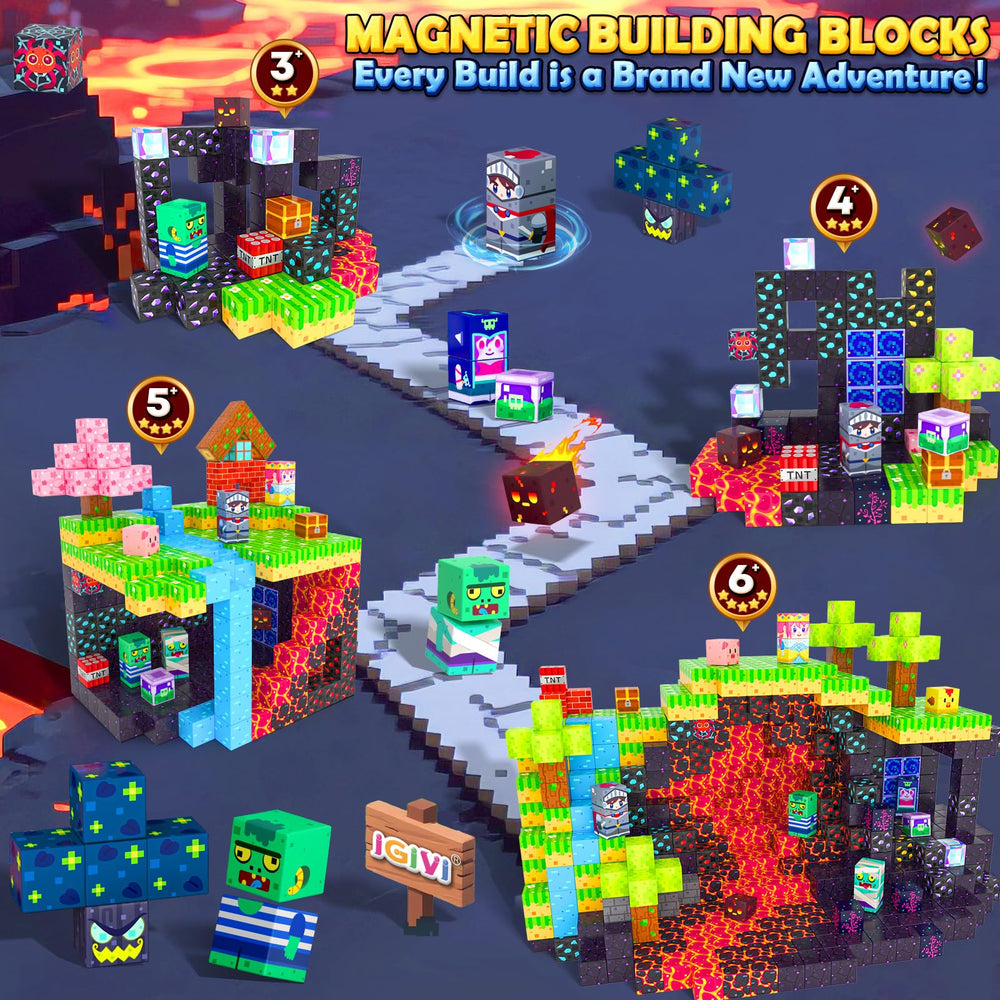 IGIVI magnetic blocks knight castle showcases modular pieces fueling imaginative building and problem-solving.