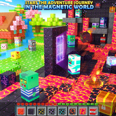 IGIVI magnetic blocks lava pattern highlighting vibrant pieces and durable magnets for STEM exploration.