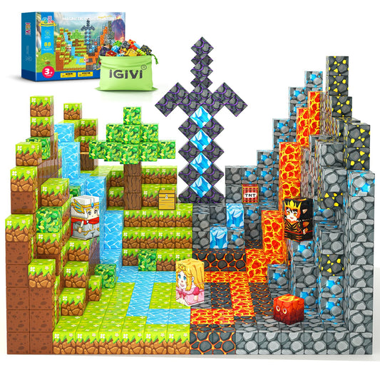 IGIVI Magnetic Blocks Lava Valley cover, inspiring creative exploration for kids