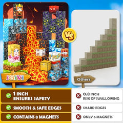 IGIVI 1-inch cubes shown in a build scene, promoting sturdy construction