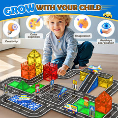 IGIVI parking spaces and magnet figures promote cooperative play and story-driven learning.