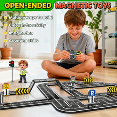 IGIVI road tiles expand existing magnetic tile kits for bigger builds