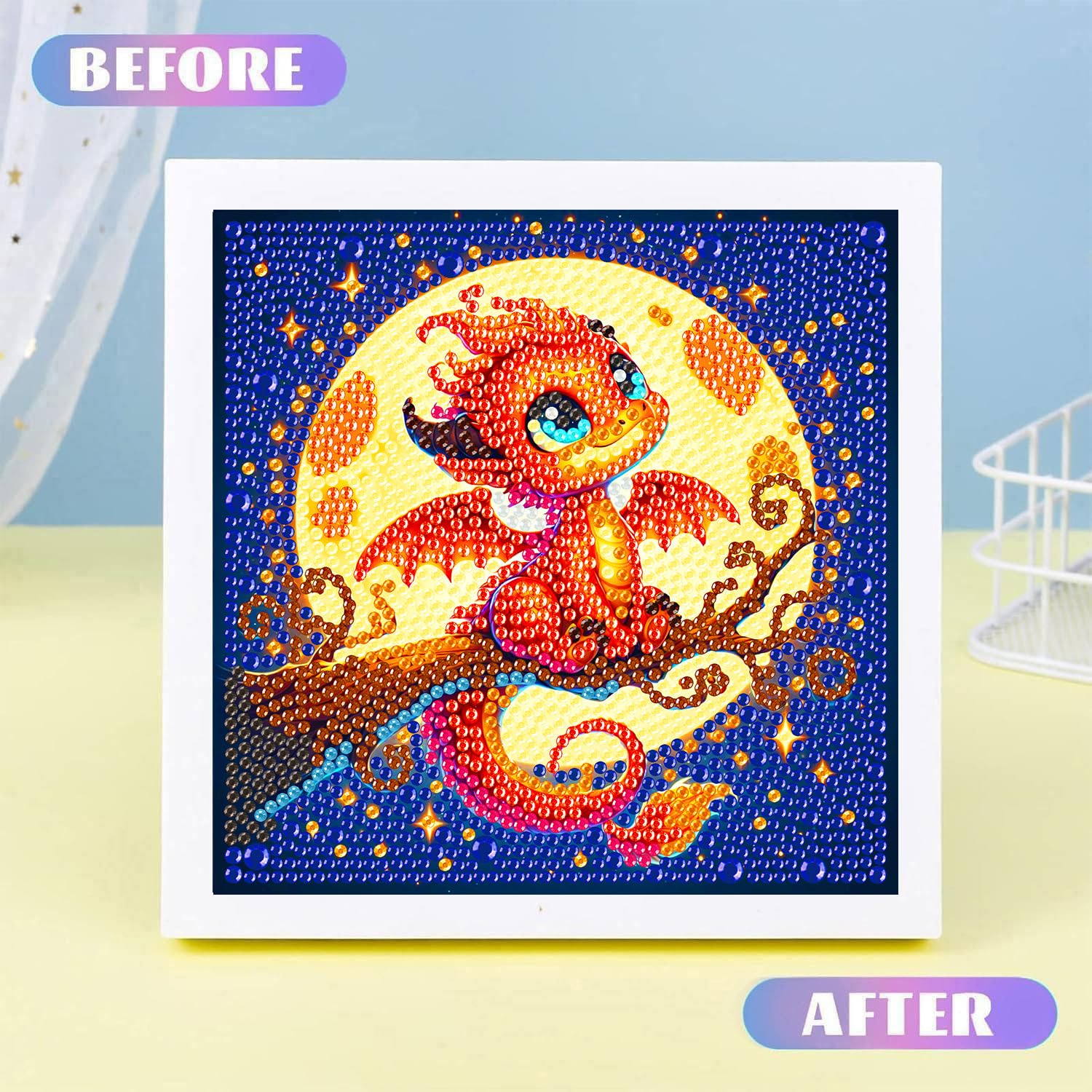 igoodom colorful-round-diamonds-palette includes extra gems to finish vibrant designs.