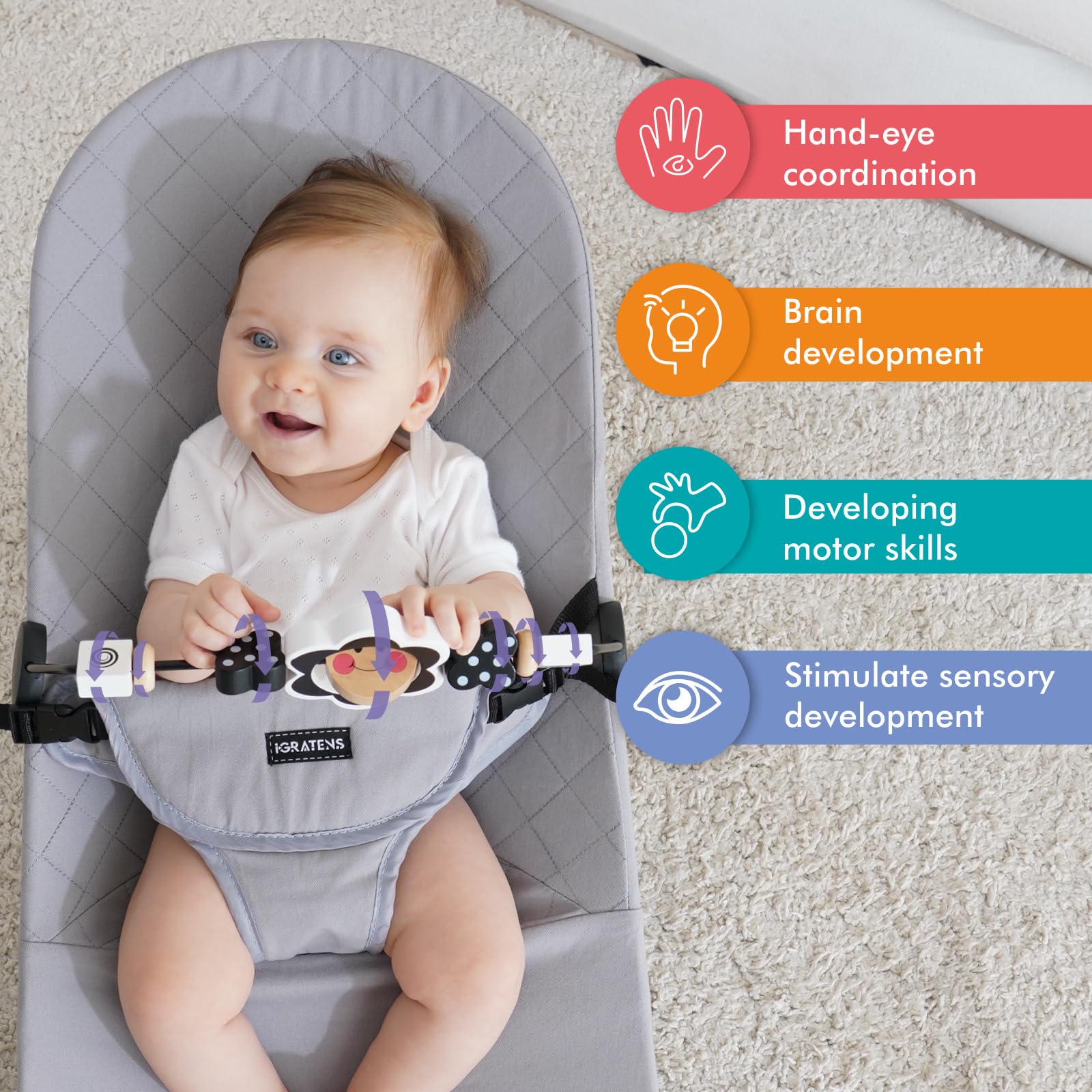 iGRATENS reinforced clips ensure secure attachment and easy installation.