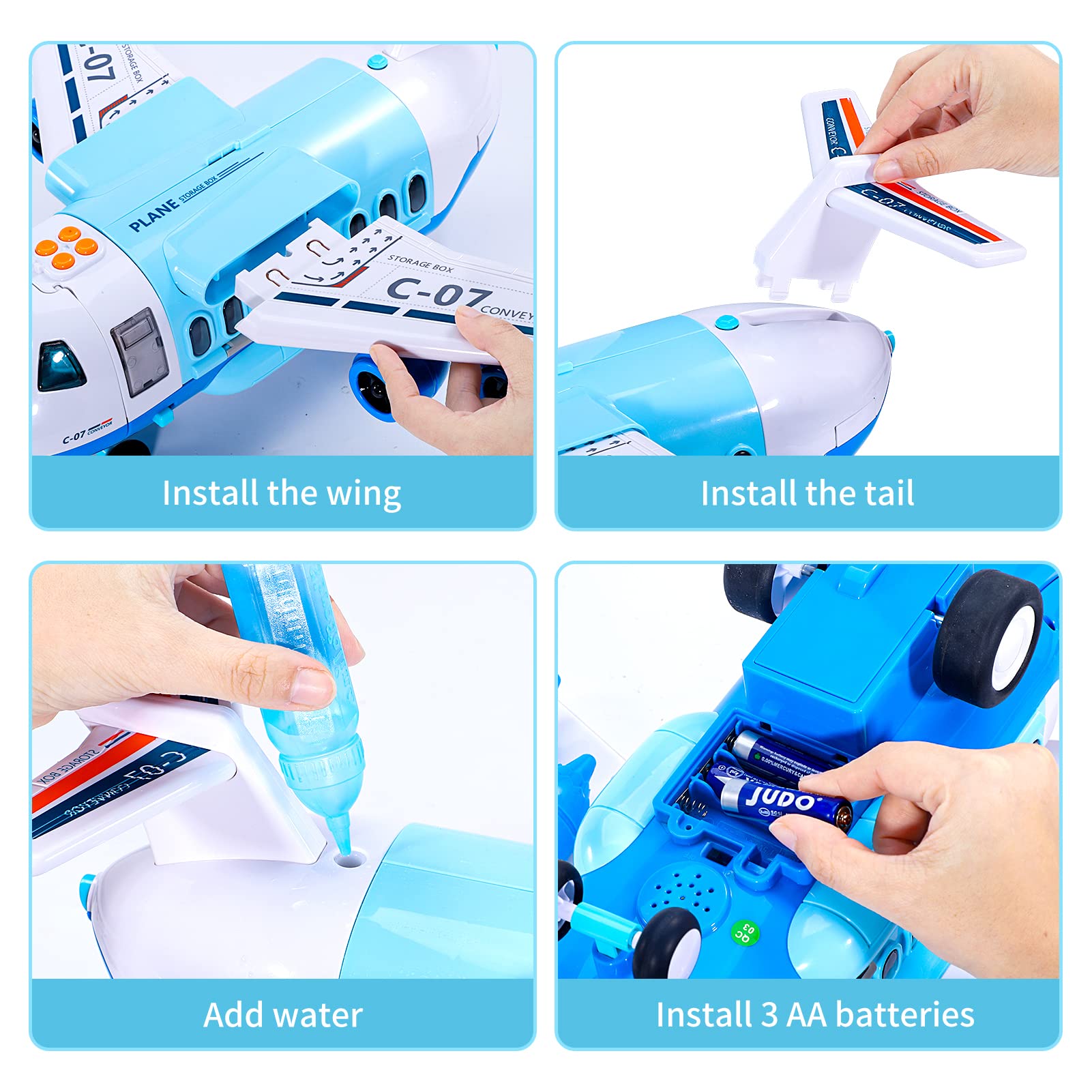 ihaha spray airplane toy double slides enable quick car release