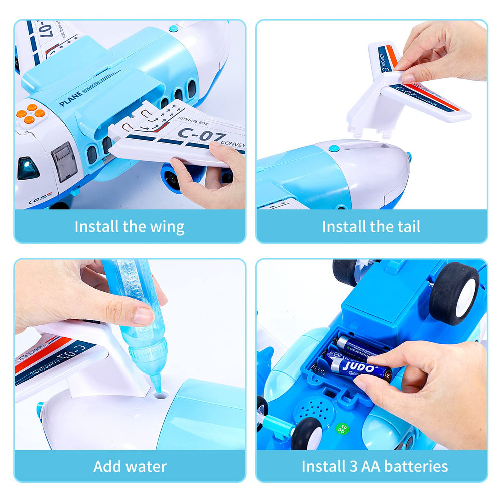 ihaha spray airplane toy double slides enable quick car release