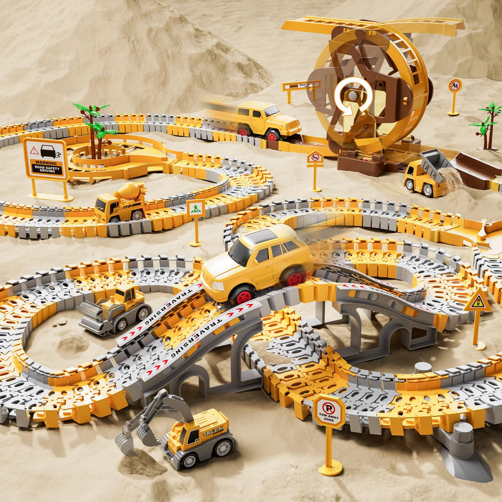 iHaHa U-shaped rotation track adds flipping fun to races.