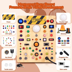 iHarPro busy board LED lights add cause‑and‑effect feedback.