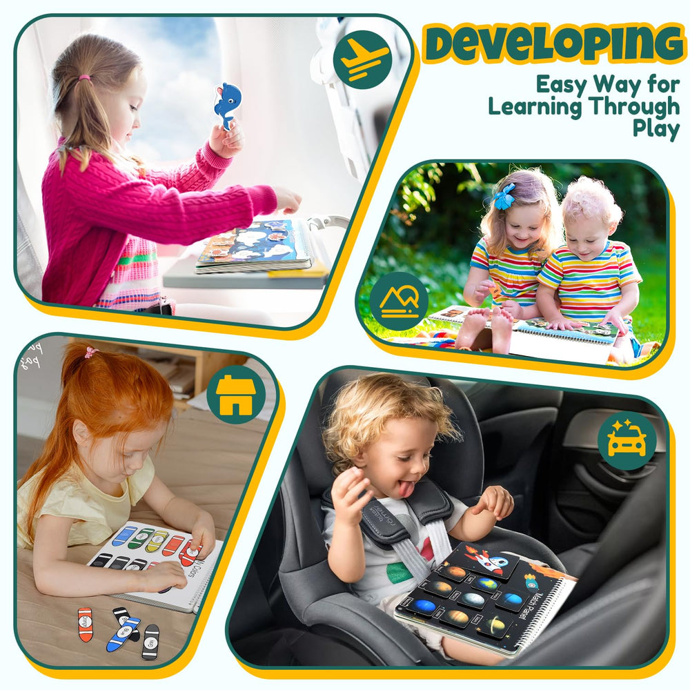 iHarPro Busy Book Colors Letters Numbers theme, promotes recognition and foundational skills.
