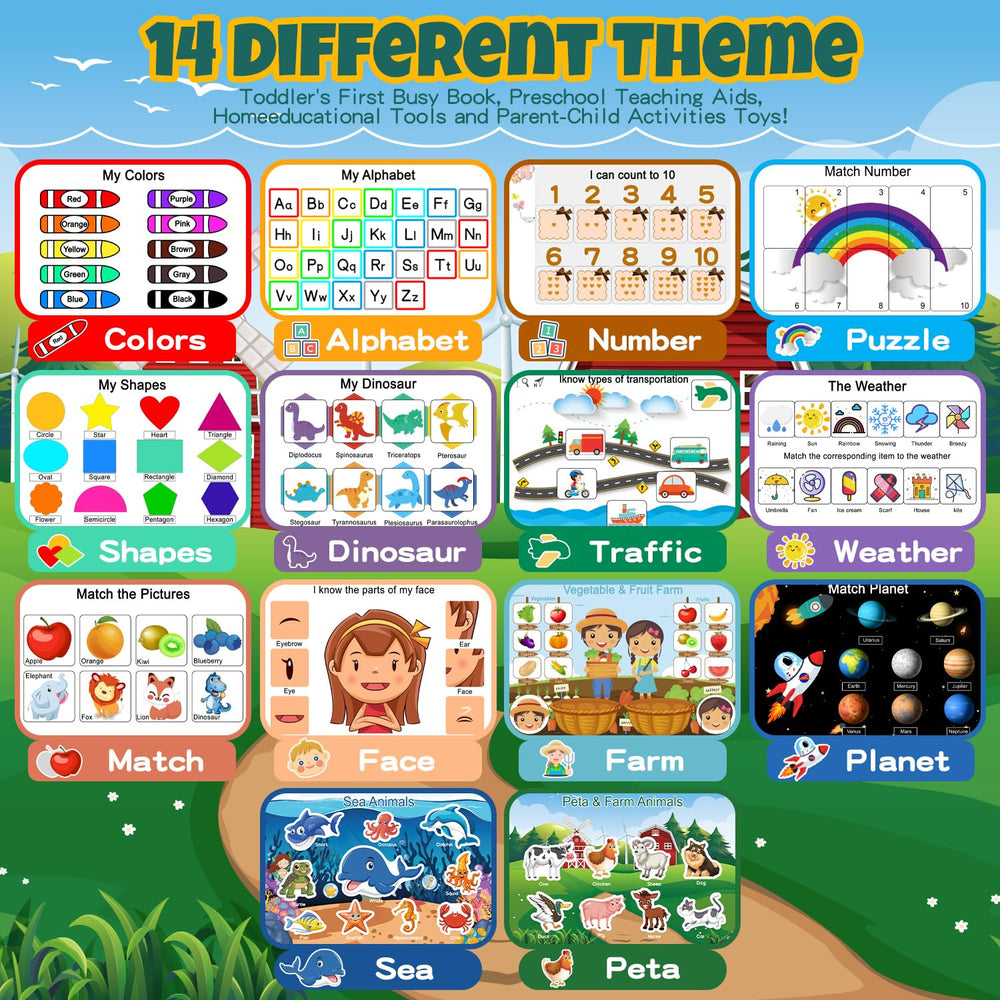 iHarPro Busy Book Farm Animals theme, encourages pretend play and fine motor practice.