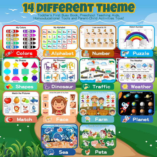 iHarPro Busy Book Farm Animals theme, encourages pretend play and fine motor practice.