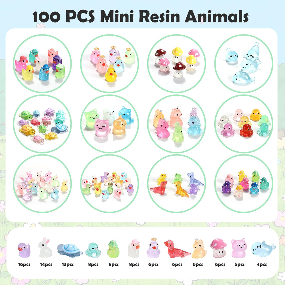 IHFAIO mini resin unicorns glow in the dark, perfect for whimsical dollhouse scenes.