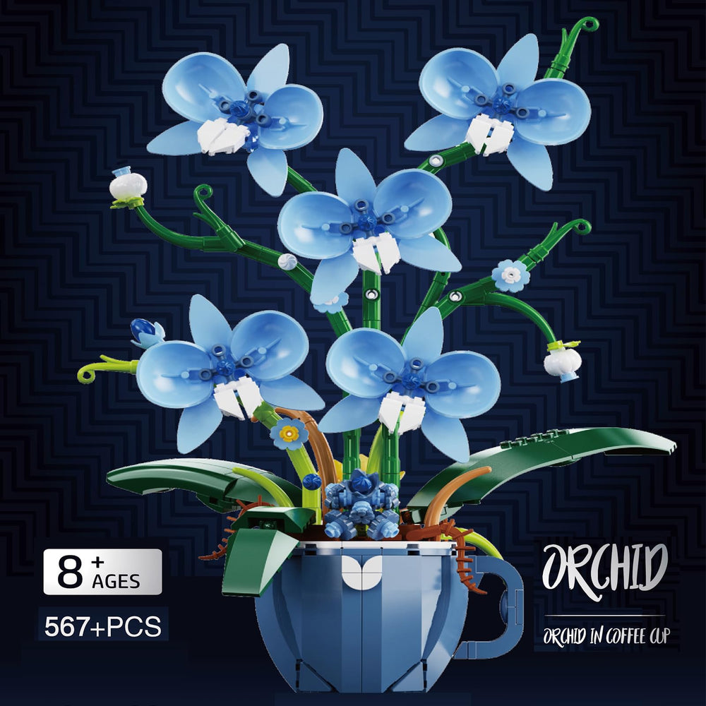 iixeal Blue Orchid Building Set assembly process with step-by-step guidance