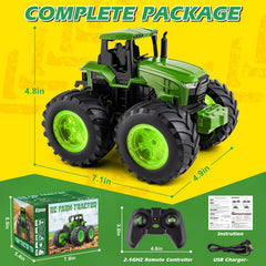 IJIGU RC tractor performing 360-degree rotation for dynamic tricks.